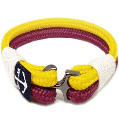 Yellow and Burgundy Nautical Bracelet