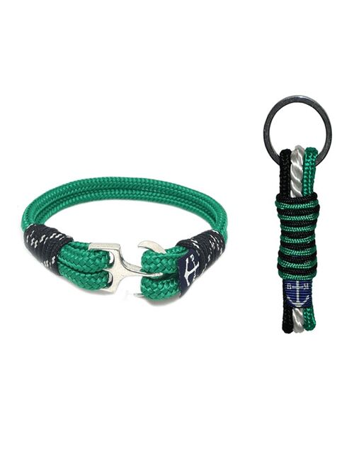 Irish Green Nautical Bracelet and Keychain