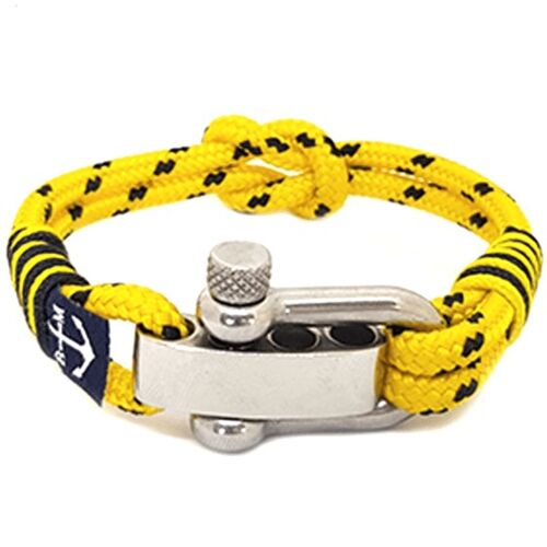 Adjustable Shackle Yellow Dotted Nautical Bracelet