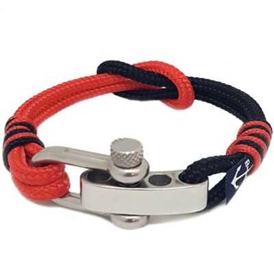 Adjustable Shackle Black and Red Bracelet