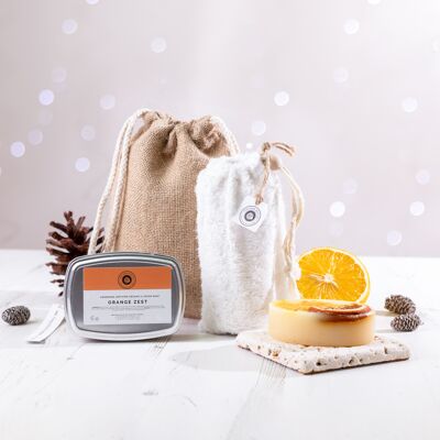 Set de regalo de jabón orgánico de naranja dulce