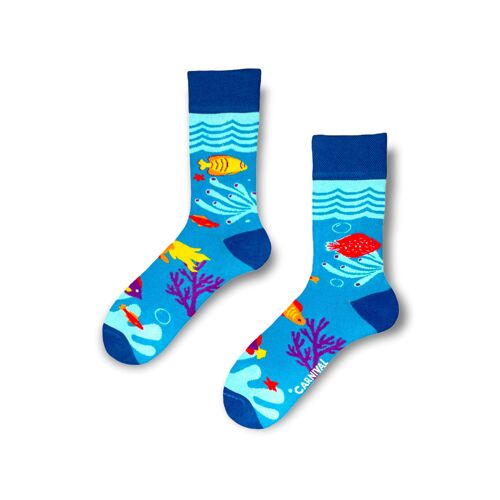Socks | Patterned | Men and Women | Novelty Socks Unisex | Funky Socks | Fun Colourful Silly Cotton Socks | Best Funny Crazy Happy Gifts for Men and Women | Carnival Aquarium | Pair