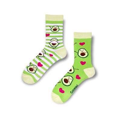 Novelty Socks for Men and Women | Patterned Socks Unisex | Funky Socks | Fun Colourful Silly Cotton Socks | Best Funny Crazy Happy Gifts for Men and Women | Carnival Avocado Love | Odd Mismatching