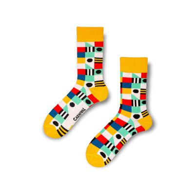 Novelty Socks for Men and Women | Patterned Socks Unisex | Funky Socks | Fun Colourful Silly Cotton Socks | Best Funny Crazy Happy Gifts for Men and Women | Carnival Checkers | Pair
