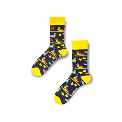 Novelty Socks for Men and Women | Patterned Socks Unisex | Funky Socks | Fun Colourful Silly Cotton Socks | Best Funny Crazy Happy Gifts for Men and Women | Carnival Cute Ducks | Pair