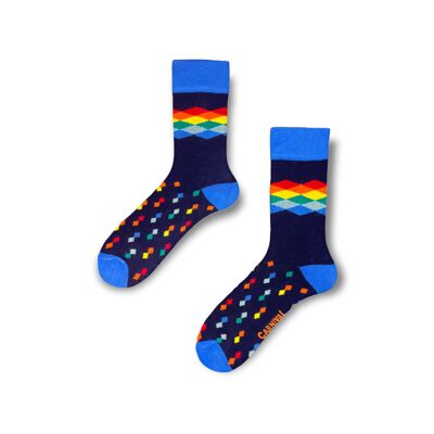 Novelty Socks for Men and Women | Patterned Socks Unisex | Funky Socks | Fun Colourful Silly Cotton Socks | Best Funny Crazy Happy Gifts for Men and Women | Carnival Diamonds | Pair
