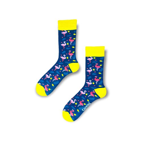 Novelty Socks for Men and Women | Patterned Socks Unisex | Funky Socks | Fun Colourful Silly Cotton Socks | Best Funny Crazy Happy Gifts for Men and Women | Carnival Flamingo | Pair
