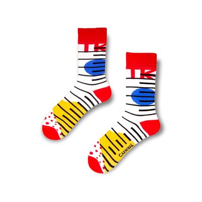 Novelty Socks for Men and Women | Patterned Socks Unisex | Funky Socks | Fun Colourful Silly Cotton Socks | Best Funny Crazy Happy Gifts for Men and Women | Carnival Geometry | Pair