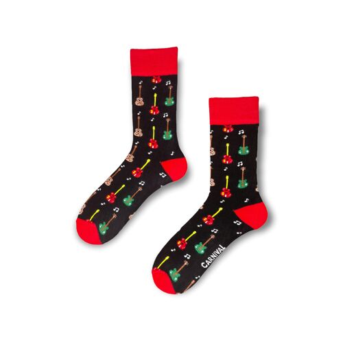 Novelty Socks for Men and Women | Patterned Socks Unisex | Funky Socks | Fun Colourful Silly Cotton Socks | Best Funny Crazy Happy Gifts for Men and Women | Carnival Guitars | Pair