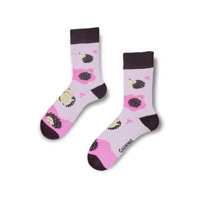 Novelty Socks for Men and Women | Patterned Socks Unisex | Funky Socks | Fun Colourful Silly Cotton Socks | Best Funny Crazy Happy Gifts for Men and Women | Carnival Hedgehog | Pair