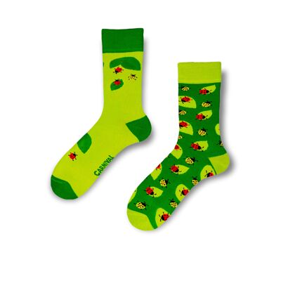 Novelty Socks for Men and Women | Patterned Socks Unisex | Funky Socks | Fun Colourful Silly Cotton Socks | Best Funny Crazy Happy Gifts for Men and Women | Carnival Ladybird | Odd Mismatching