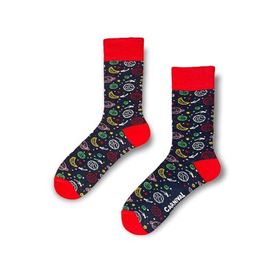 Novelty Socks for Men and Women | Patterned Socks Unisex | Funky Socks | Fun Colourful Silly Cotton Socks | Best Funny Crazy Happy Gifts for Men and Women | Carnival Planets | Pair