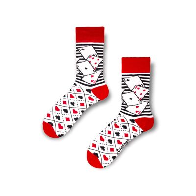 Novelty Socks for Men and Women | Patterned Socks Unisex | Funky Socks | Fun Colourful Silly Cotton Socks | Best Funny Crazy Happy Gifts for Men and Women | Carnival Play Cards | Pair