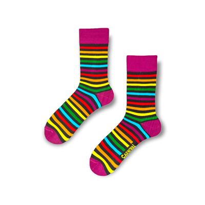 Novelty Socks for Men and Women | Patterned Socks Unisex | Funky Socks | Fun Colourful Silly Cotton Socks | Best Funny Crazy Happy Gifts for Men and Women | Carnival Rainbow Love | Pair
