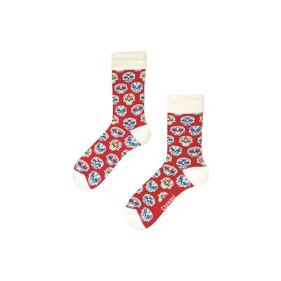 Novelty Socks for Men and Women | Patterned Socks Unisex | Funky Socks | Fun Colourful Silly Cotton Socks | Best Funny Crazy Happy Gifts for Men and Women | Carnival Skulls | Pair