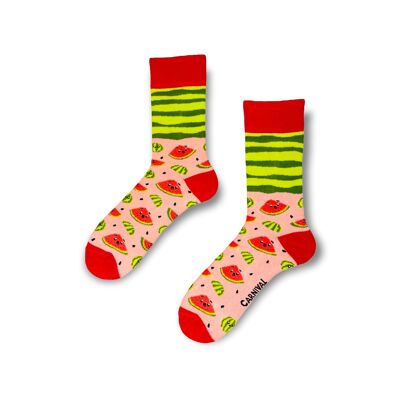 Novelty Socks for Men and Women | Patterned Socks Unisex | Funky Socks | Fun Colourful Silly Cotton Socks | Best Funny Crazy Happy Gifts for Men and Women | Carnival Watermelon | Pair