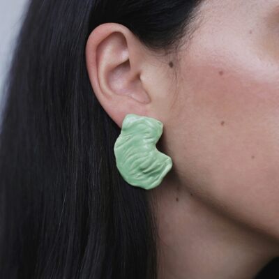 Boucles d'oreilles en céramique légère Leandra verte