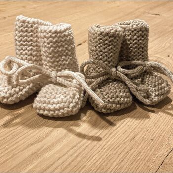 Chunky chaussons bébé blanc cassé 2