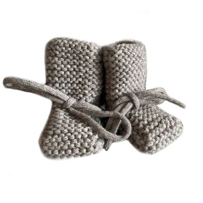 Chunky baby booties grey