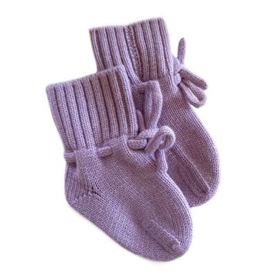 Baby merino booties lilac