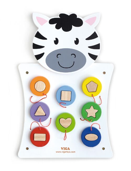 Viga - Zebra Wall Toy - Matching Shapes