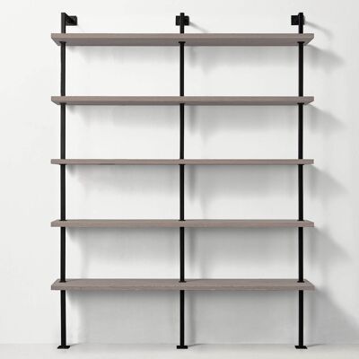 BOX-IT - 5 Shelf Industrial Double Shelving Unit - Grey / Black