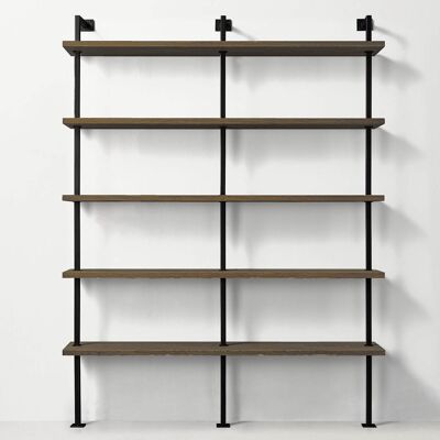 BOX-IT - 5 Shelf Industrial Double Shelving Unit - Jacobean / Black