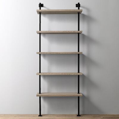 BOX-IT - 5 Shelf Industrial Single Shelving Unit - Clear / Black