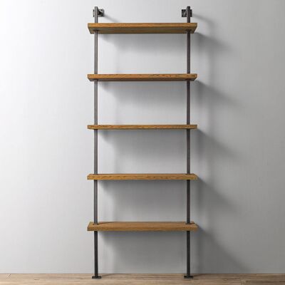 BOX-IT - 5 Shelf Industrial Single Shelving Unit - Rugger / Raw Steel