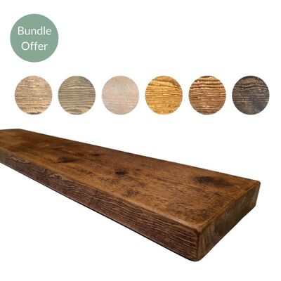 Chunky Rustic Weathered Shelf 50mm - 20cm Depth