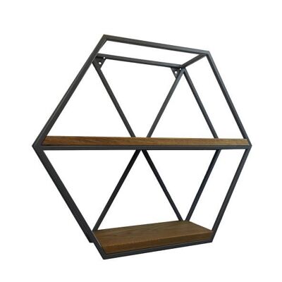 Industrial Geometric Shelf | European Oak - Hex