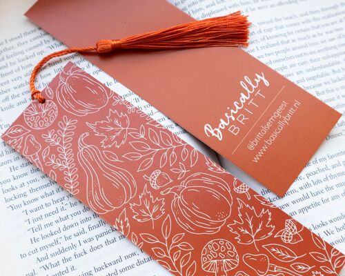 Orange Autumn Doodles Bookmark