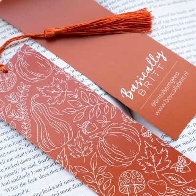 Orange Autumn Doodles Bookmark