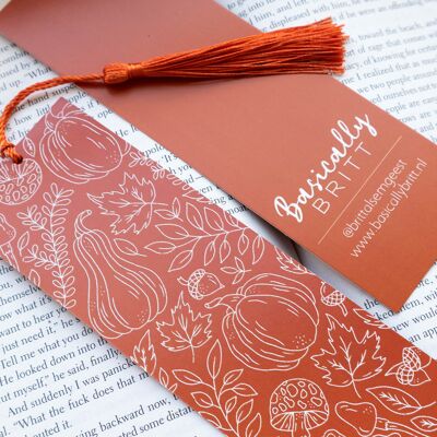 Orange Autumn Doodles Bookmark