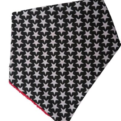 Babero Bandana Estrellas Blancas sobre Negro