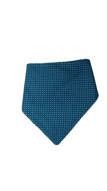 Bavoir Bandana Plumetis bleu canard 1