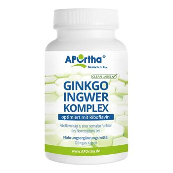 Complexe Ginkgo Gingembre - 120 Capsules Végétaliennes