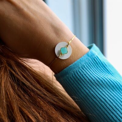 Pulsera olfativa Sousta Veire Aqua Calcedonia oro
