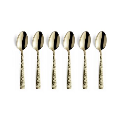 Felicity Champagne matt - Service of 6 espresso mocha spoons - AMEFA