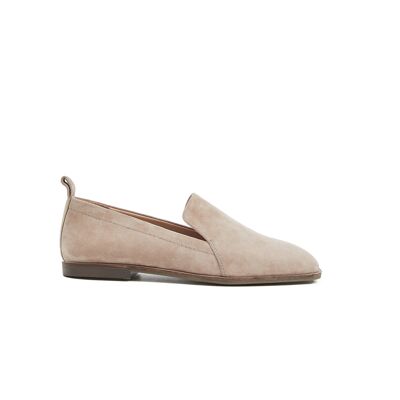 Frances Suede Flat Pump-Blush