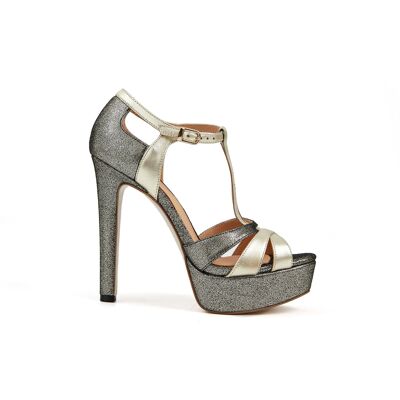 Cinderella Party Sandal -Pewter/Champagne