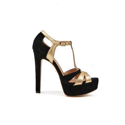 Cinderella Party Sandal -Black/Gold