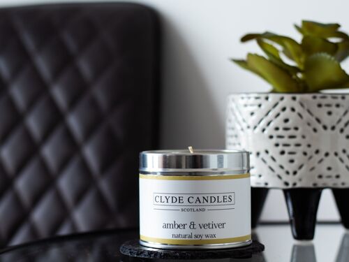 Amber & Vetiver Candle Tin