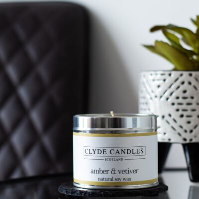 Amber & Vetiver Candle Tin