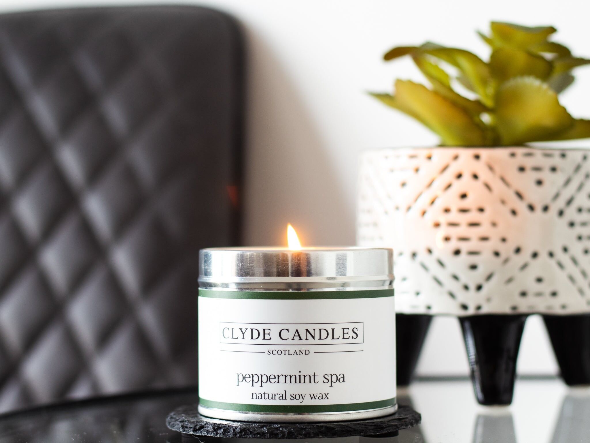 Lata de vela de spa de menta