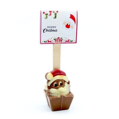 CUCCHIAIO DI CIOCCOLATA CALDA AL LATTE MINI MARSHMALLOWS DI BABBO NATALE - 55g di cioccolato