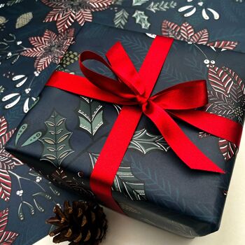 Emballage cadeau de Noël de luxe Poinsettia 3