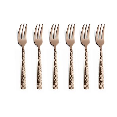 Felicity Rosé Champagne - Set of 6 cake forks - AMEFA