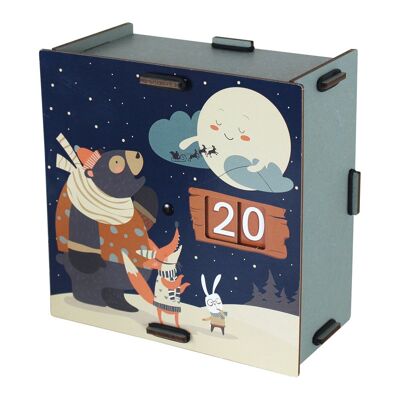 Advent calendar box motif "forest animals" made of wood