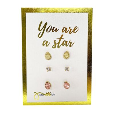 Gold colored studs on card - set 1